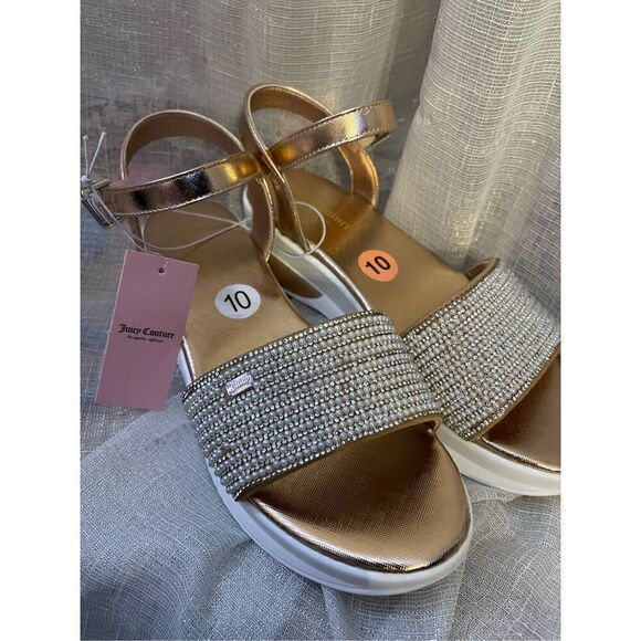 Nwt juicy couture impress pearl rhinestone sandals sz 10 - Picture 10 of 11
